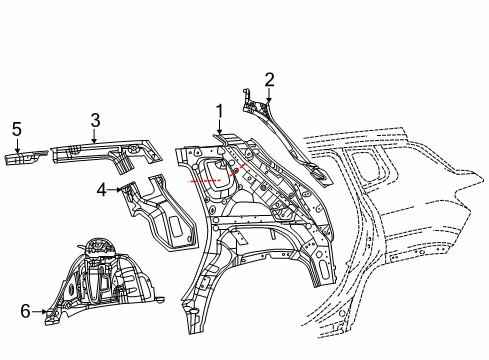 68264616AA Mopar W/HOUSE-REAR INNER