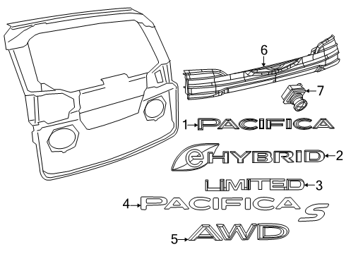 Mopar 68477737AA NAMEPLATE-Chrysler Wing 68477737AA Mopar NAMEPLATE-Chrysler Wing
