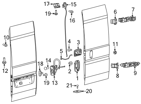Mopar 68226175AH Body Hardware Lock 68226175AH Mopar Body Hardware Lock