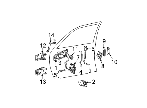 Front Door Latch Diagram for 68261043AA