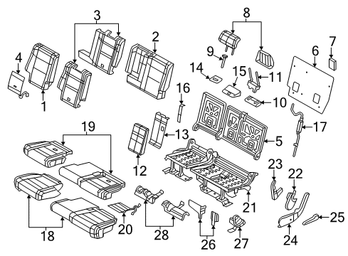 Rear Seat Cushion Cover Diagram for 6RL22DX9AB