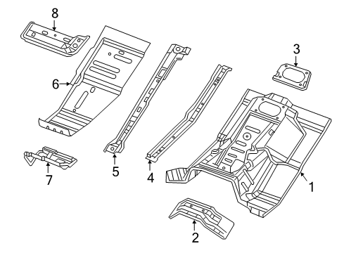 PAN-FRONT FLOOR TUNNEL Diagram for 68576221AA