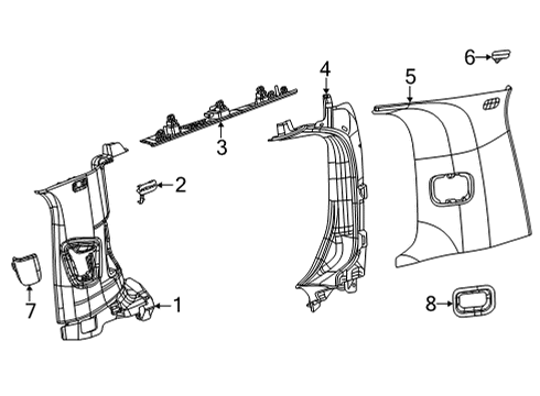 Clip-Trim Panel Diagram for 68552606AA