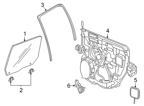 Rear Door Glass Diagram for 55112402AB