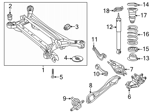 2021 Chrysler Pacifica Rear Suspension, Lower Control Arm, Stabilizer Bar, Suspension Components Diagram 2