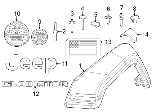 MOLDING-WHEEL FLARE Diagram for 68585439AA