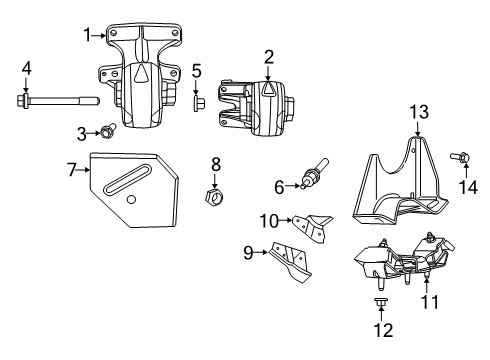 Engine Mount Insulator Diagram for 68248756AC