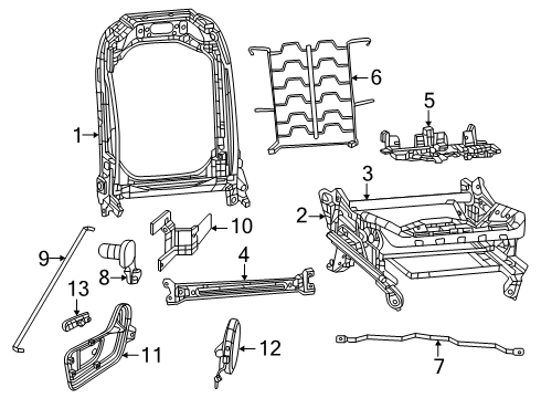 2025 Ram 1500 Passenger Seat Components Diagram 2
