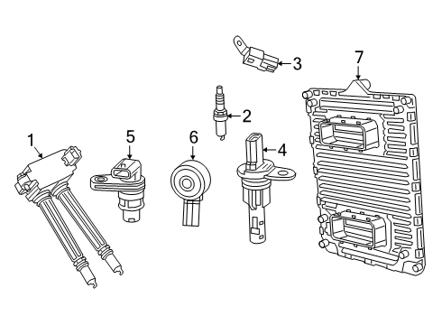 Engine Controller Module Diagram for 68648599AA