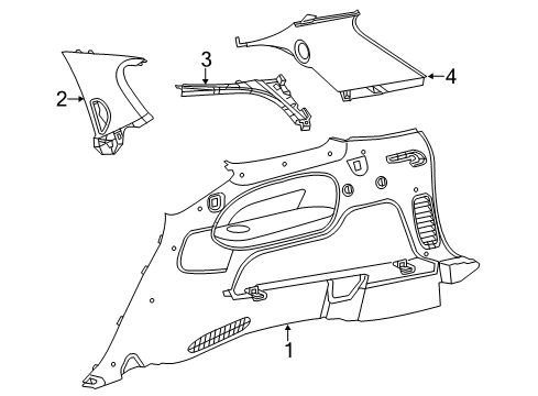 Quarter Trim Panel Diagram for 7DS76DX9AB