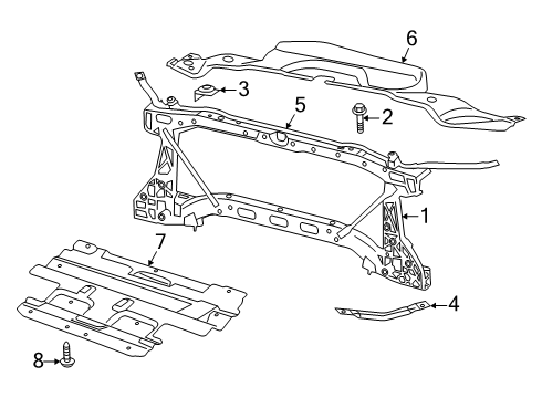 Radiator Closure Panel Diagram for 68453036AC