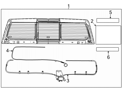 2025 Ram 1500 Glass & Hardware - Back Glass Diagram 2
