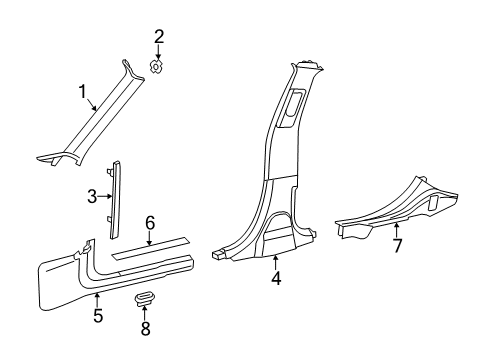 Cowl Side Trim Panel Diagram for 1KL46DX9AG