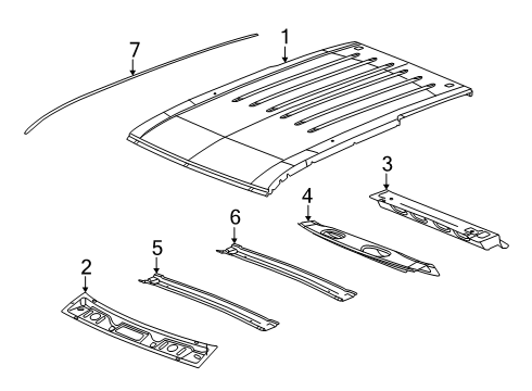 Roof Front Header Diagram for 55369449AG