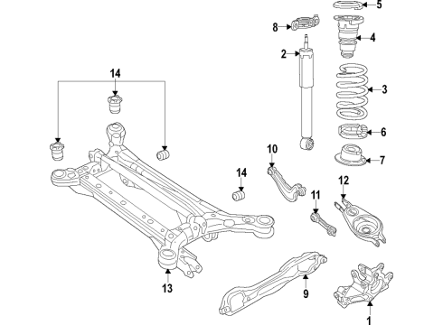 Rear Suspension Crossmember Diagram for 68269925AD