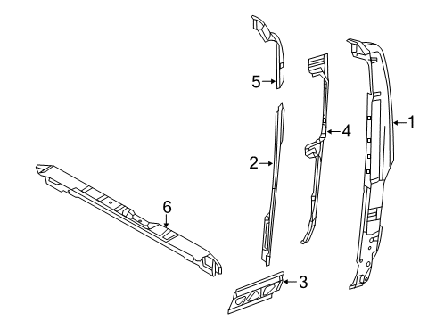 Rear Corner Panel Diagram for 68606717AA