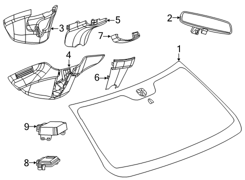 Windshield Diagram for 68362490AC