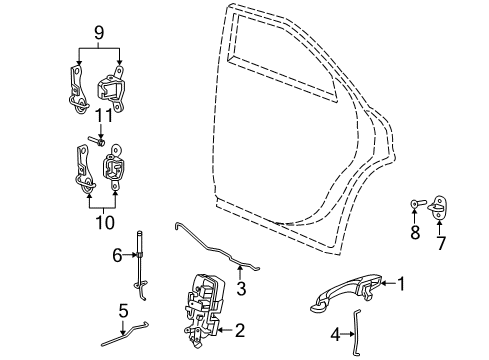 Rear Door Latch Diagram for 4575892AB