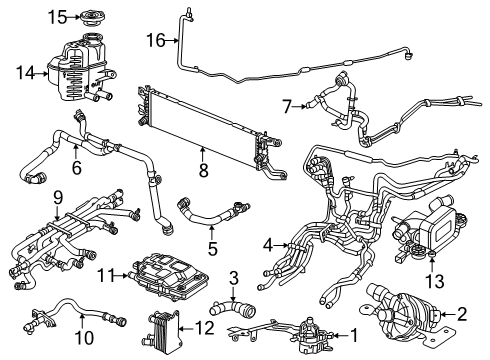 Auxiliary Coolant Pump Diagram for 68643457AA