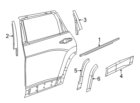 MOLDING-REAR DOOR WHEEL FLARE Diagram for 1UW93RXFAD