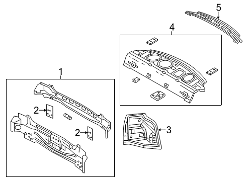 Tail lamp Mounting Panel Diagram for 68636868AA