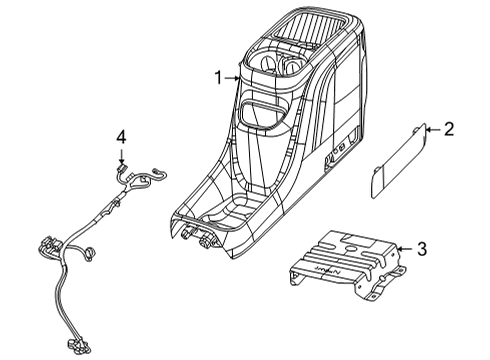 Floor Console Base Diagram for 7JV67DX9AA