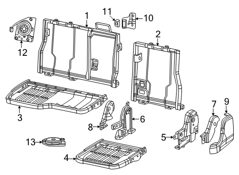 2025 Ram 1500 Rear Seat Components Diagram 9