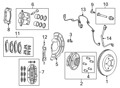 Disc Brake Caliper Diagram for 68138843AC