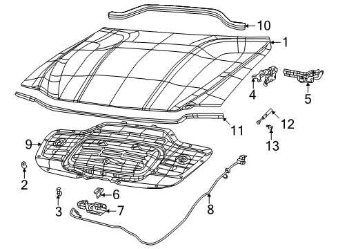 Hood Diagram for 68590547AB