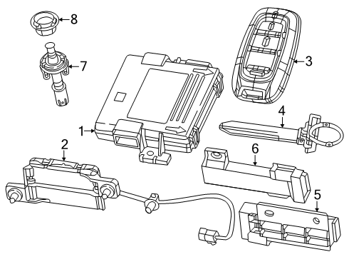ANTENNA-REMOTE START AND KEYLESS EN Diagram for 68186558AC