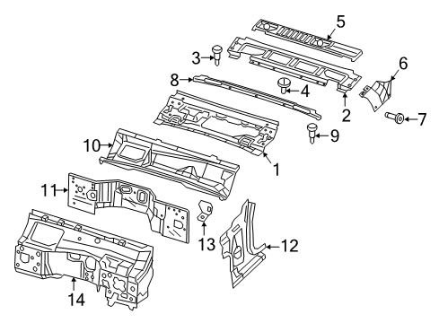 Cowl Panel Diagram for 68666083AA