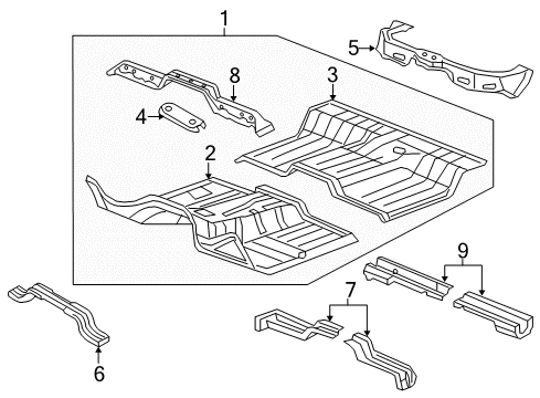 CROSSMEMB-Floor Pan Diagram for 68525582AA