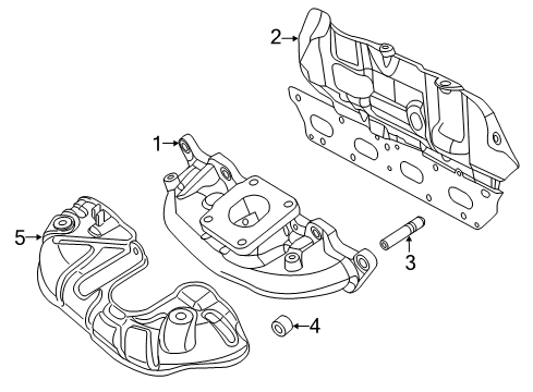 Exhaust Manifold Diagram for 68372088AA