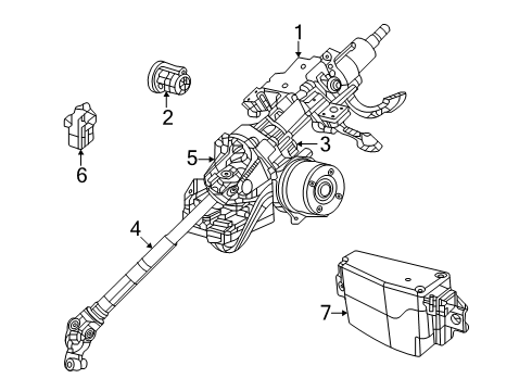 2023 Jeep Grand Cherokee L Steering Column, Steering Wheel & Trim, Shaft & Internal Components Diagram 5