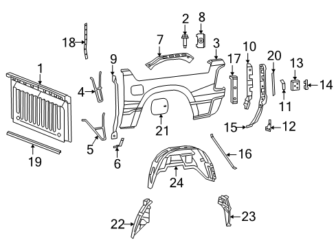 Box Side Outer Panel Diagram for 68650968AA