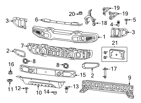2024 Jeep Wrangler Bumper & Components - Front Diagram 2