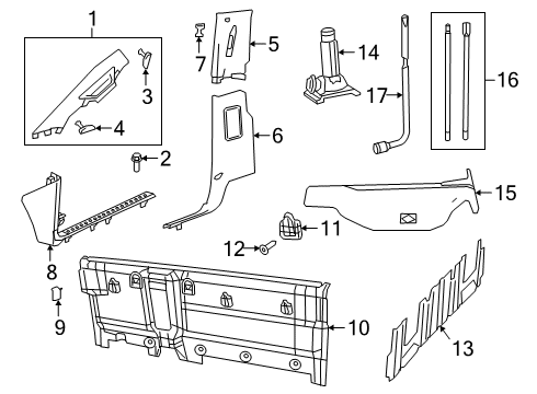 PANEL-B PILLAR LOWER TRIM Diagram for 6NH41TX7AB