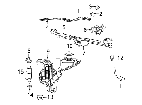 Windshield Washer Reservoir Diagram for 68617758AA