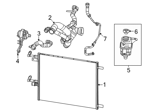 Radiator Outlet Hose Diagram for 68564629AA