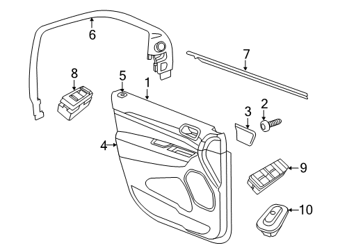 Front Door Trim Armrest Diagram for 7HJ97WU9AA