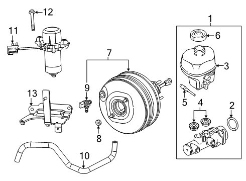 Brake Booster Vacuum Hose Diagram for 4581996AE