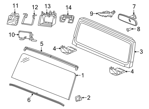 Windshield Diagram for 68674634AA