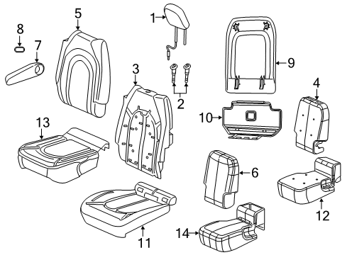 ARMREST-SECOND ROW Diagram for 7SK631X3AA