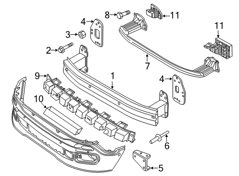 Front Energy Absorber Diagram for 68247402AA