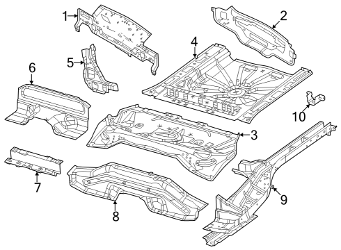 Rear Floor Pan Diagram for 68624194AA