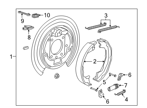 Parking Brake Lever Diagram for 7LH951A8AA