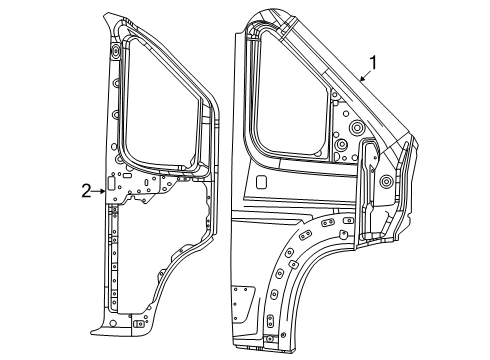 2025 Ram ProMaster EV Aperture Panel, Hinge Pillar Diagram 3