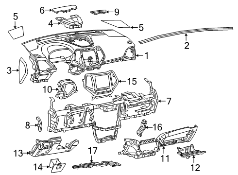 CAP-INSTRUMENT PANEL END Diagram for 1UH71DX9AC