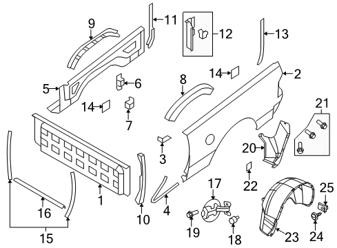 Box Side Inner Panel Diagram for 68661974AA
