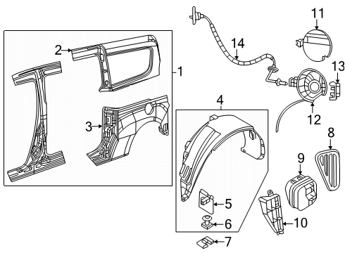 Fuel Filler Door Diagram for 68463786AA